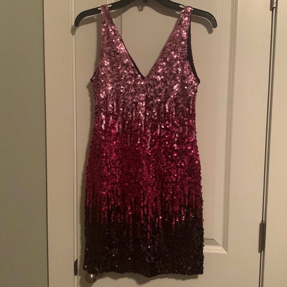 PrettyGuide Sequin Ombré Cocktail Dress